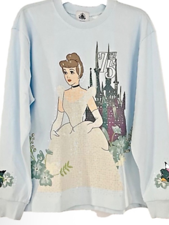 Disney Sweaters - NWT Disney Parks Cinderella 75th Anniversary‎ Once Upon a Time Sequin Sweatshirt